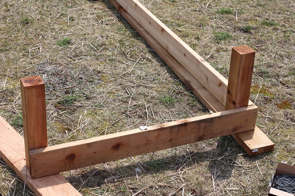 building large raised garden beds step three
