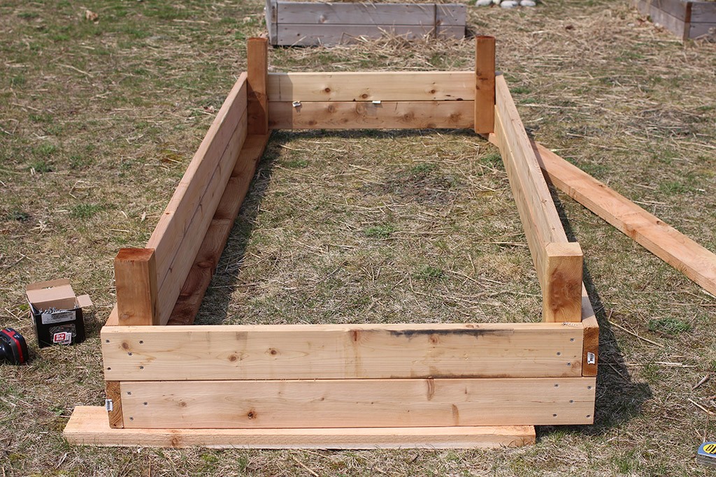 building large raised garden beds step five