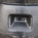 Dual compost tumbler top vent hole detail