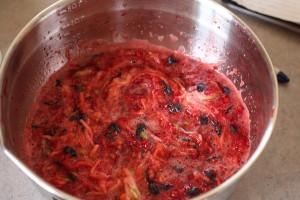 Mashed jam mixture