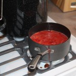 Strawberry jam cooking